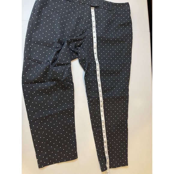 Liz Claiborne Women Pant Polka Dot Emma Classic Crop Career Black White Size 34W - Picture 5 of 7